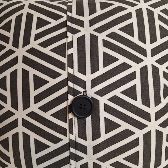 Handmade Black and White Pillow and Pillow Cover with Geometric Pattern - Picture 4 of 4